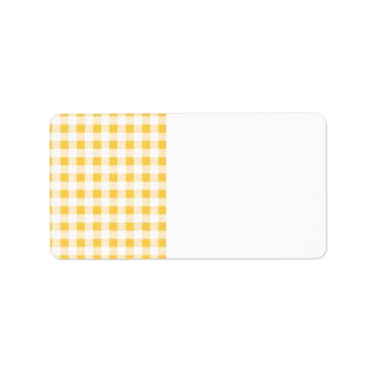 Yellow White Gingham Pattern Adressaufkleber (Vorne)