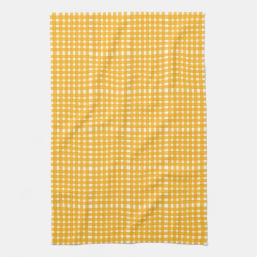 Yellow White Gingham Pattern Geschirrtuch (Vertikal)