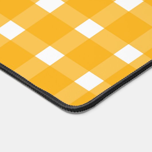 Yellow White Gingham Pattern Schreibtischunterlage (Ecke)