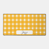 Yellow White Gingham Pattern Schreibtischunterlage (Vorderseite)