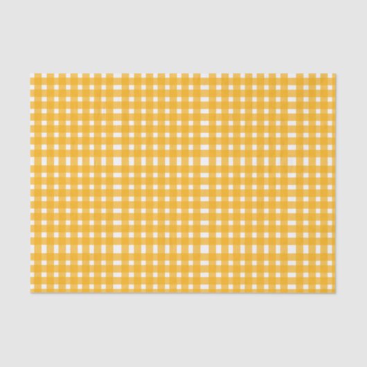 Yellow White Gingham Pattern Seidenpapier (Vorderseite)