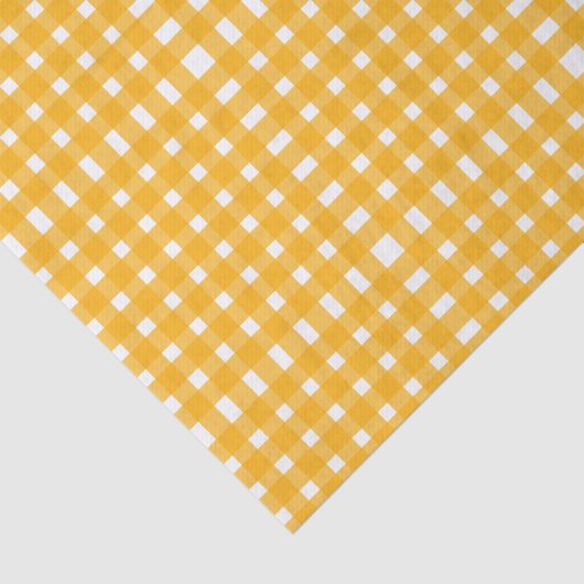 Yellow White Gingham Pattern Seidenpapier (Ausschnitt)