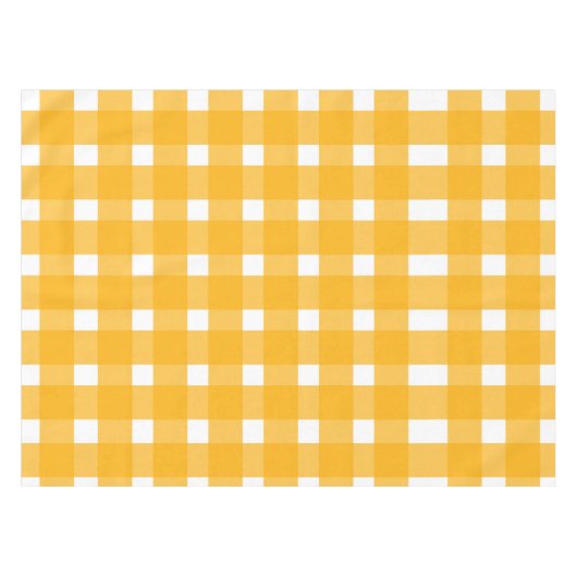 Yellow White Gingham Pattern Tischdecke (Vorderseite (Horizontal))