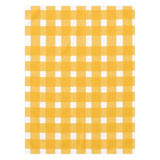 Yellow White Gingham Pattern Tischdecke (Vorderseite)