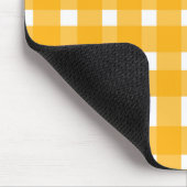 Yellow White Gingham Personalisiert Mousepad (Ecke)
