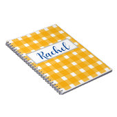 Yellow White Gingham Personalisiert Notizblock (Rechte Seite)