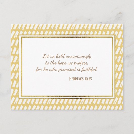 Yellow White Gold Christlich Bible Verse Postcard Postkarte (Vorderseite)