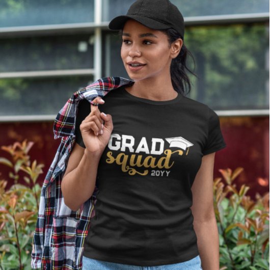 Yellow White Grad Squad Add Year T-Shirt