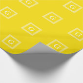 Yellow White Greece Key Frame #1 Initial Monogram Geschenkpapier (Ecke)