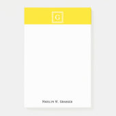 Yellow White Greece Key Frame #1 Initial Monogram Post-it Klebezettel (Vorderseite)