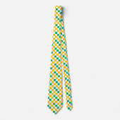 Yellow White Green Checkered Design  Krawatte (Vorderseite)