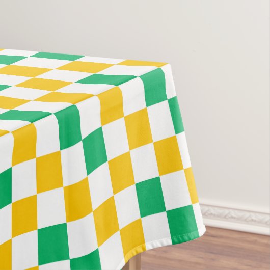 Yellow White Green Checkered Design  Tischdecke (Beispiel)