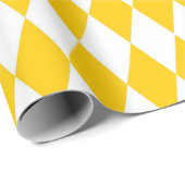 Yellow White Harlequin Diamonds Schachbretts Desig Geschenkpapier (Rolleneckpunkt)