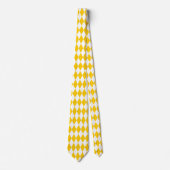 Yellow White Harlequin Diamonds Schachbretts Desig Krawatte (Vorderseite)