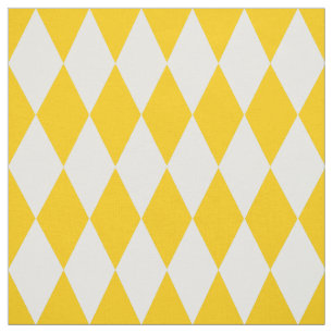 Yellow White Harlequin Diamonds Schachbretts Desig Stoff