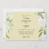 Yellow White Hydrangeas Wedding Einladung (Vorderseite)