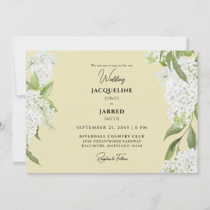 Yellow White Hydrangeas Wedding Einladung