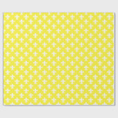 Yellow White Lilie Pattern Geschenkpapier (Flach)