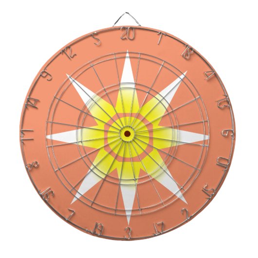 Yellow White Magic Sun-Produkt Dartscheibe (vorne)