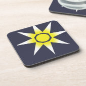 Yellow White Magic Sun-Produkt Getränkeuntersetzer (Linke Seite)