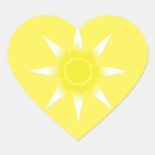 Yellow White Magic Sun-Produkt Herz-Aufkleber (Vorderseite)