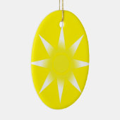 Yellow White Magic Sun-Produkt Keramik Ornament (Rechts)