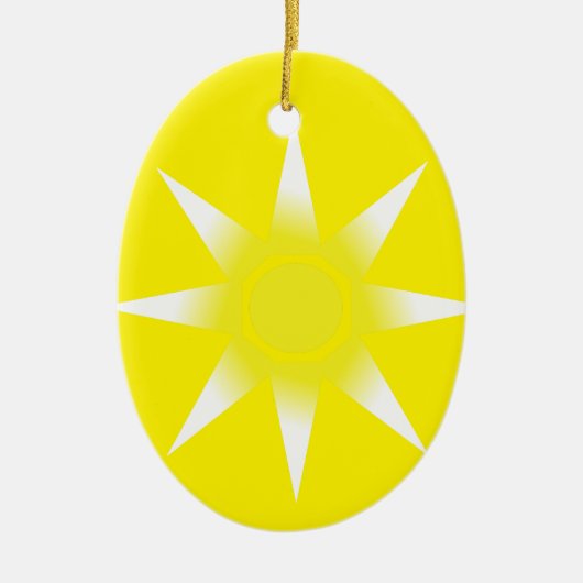Yellow White Magic Sun-Produkt Keramik Ornament (Vorne)