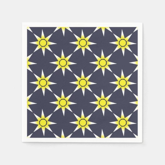 Yellow White Magic Sun-Produkt Serviette (Vorderseite)