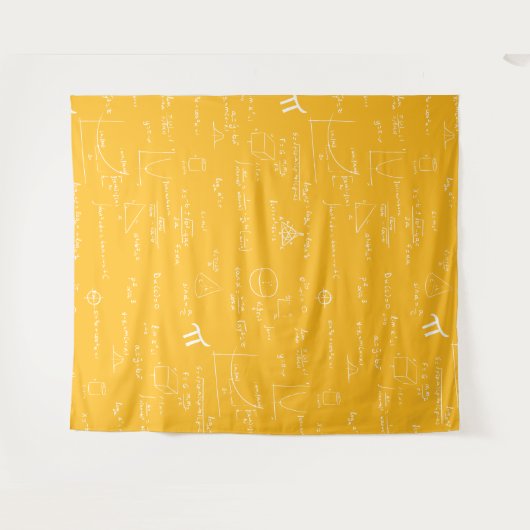 Yellow White Mathematic Formulas Equations Wandteppich (Vorderseite (Horizontal))