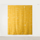 Yellow White Mathematic Formulas Equations Wandteppich (Vorderseite)