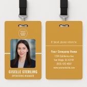 Yellow White Personalized Employee ID Card Ausweis