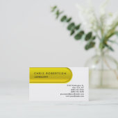 Yellow White Pill Button Muster Business Card Visitenkarte (Stehend Vorderseite)
