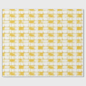 Yellow White Plaid Stripes Birthday Geschenkpapier (Flach)