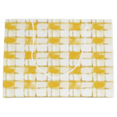 Yellow White Plaid Stripes Birthday Große Geschenktüte (Vorderseite)