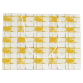 Yellow White Plaid Stripes Birthday Große Geschenktüte (Rückseite)
