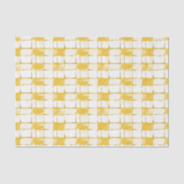 Yellow White Plaid Stripes Birthday Seidenpapier