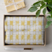 Yellow White Plaid Stripes Birthday Seidenpapier (Geschenk)
