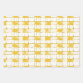 Yellow White Plaid Stripes Blue White Birthday Geschenkpapier Set (Vorderseite)