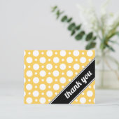 Yellow & White Polka Dot Danke, dass Sie Postkarte (Stehend Vorderseite)