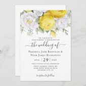 Yellow White Ranunculus Florals Einladung (Vorne/Hinten)