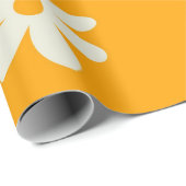 Yellow White Retro Y2K Blume Muster Geschenkpapier (Rolleneckpunkt)