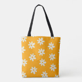 Yellow White Retro Y2K Blume Muster Tasche (Rückseite)