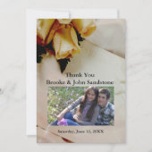 Yellow & White Roses Elegantes Elfenbein Vielen Da Dankeskarte (Vorderseite)