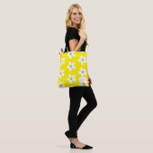 Yellow White Simple Daisy Gold Monogram Tasche (Am Model)