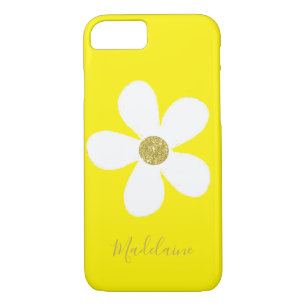 Yellow White Simple Daisy Gold Personal Case-Mate iPhone Hülle