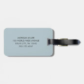 yellow & white striped Shadow Monogram retro party Gepäckanhänger (Rückseite horizontal)