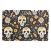 Yellow White Sugar Skull Horror Spaß modern Kissenbezug (Rückseite-Links)