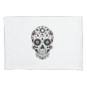 Yellow White Sugar Skull Horror Spaß modern Kissenbezug (Vorderseite-Links)