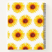 Yellow White Sunflower Blues Spiral Notebook Notizblock (Rückseite)