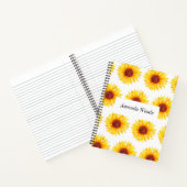 Yellow White Sunflower Blues Spiral Notebook Notizblock (Innenseite)